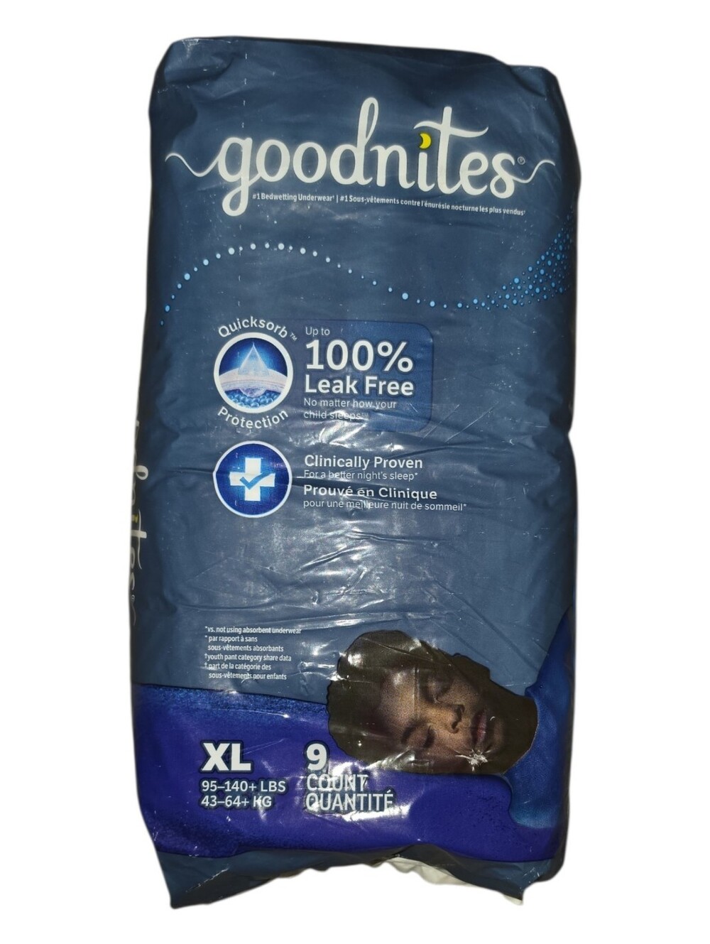 Goodnites XL Bedwetting Underwear - Navy Packaging, 9 Count